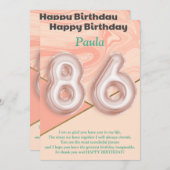 86-jährige Mädchen Happy Birthday Card (Vorne/Hinten)