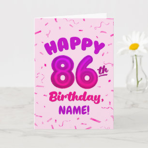 86. Luftballon-Nummer Individueller Name Geburtsta Karte