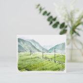 86: Morgen Reisfeld Postkarte (Stehend Vorderseite)