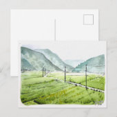 86: Morgen Reisfeld Postkarte (Vorne/Hinten)
