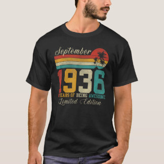 86. September Vintag 1936 86. Geburtstag T-Shirt