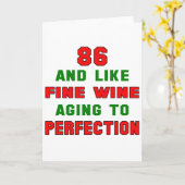 86 und wie feine Weine bis zur Perfektion Karte (Gelbe Blume)