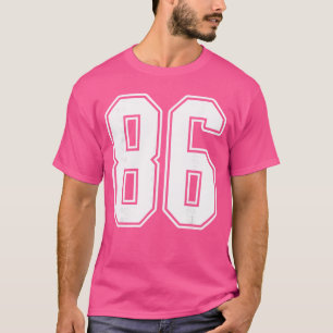 86 Weiße Umrandung Nummer 86 Sportfan-Trikot-Stil T-Shirt