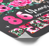 86 Year Old Made In 1940 Floral 86th Birthday Wome Poster (Ecke)