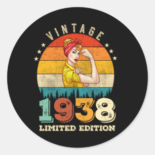 87. Geburtstag 1938 Vintage 87. Geburtstagsfeier F Runder Aufkleber