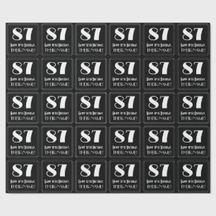 87. Geburtstag - Art Deco Inspiriert Look "87", Na Geschenkpapier