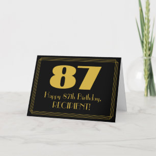 87. Geburtstag: Art Deco inspiriertes Aussehen "87 Karte