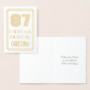 87. Geburtstag - Art Deco inspiriertes Aussehen "8 Folienkarte