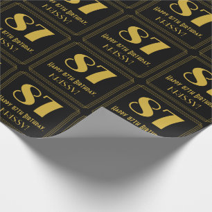 87. Geburtstag ~ Art Deco inspiriertes Aussehen "8 Geschenkpapier
