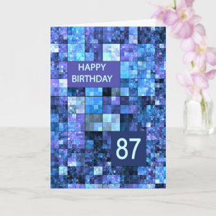 87. Geburtstag, Blue Squares, Karte