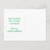 87. Geburtstag: Bold, Fun, Simple, Rainbow 87 Postkarte (Rückseite)