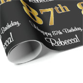 87. Geburtstag: Elegante Luxuriöse Imitate Gold Lo Geschenkpapier (Rolleneckpunkt)