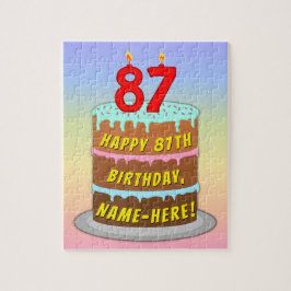 87. Geburtstag: Fun Cake and Candles + Individuell Puzzle