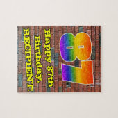 87. Geburtstag: Fun Graffiti-Inspiriert Regenbogen Puzzle (Horizontal)
