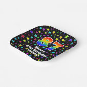 87. Geburtstag: Fun Stars Muster und Regenbogen "8 Pappteller (Gewinkelt)