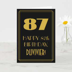 87. Geburtstag – im Art Deco Stil "87" & Name Karte