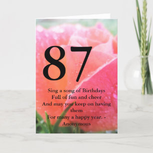 87. Geburtstag Karte