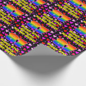 87. Geburtstag: Loving Hearts Pattern, Regenbogen Geschenkpapier (Ecke)
