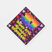 87. Geburtstag: Loving Hearts Pattern, Regenbogen Serviette (Ecke)