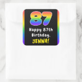 87. Geburtstag: Rainbow Spectrum # 87, Individuell Quadratischer Aufkleber (Tasche)