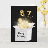 87. Geburtstagsballons in weißer Box Karte (Gelbe Blume)