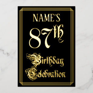 87. Geburtstagsfeier — Elegantes Skript & Benutzer Folieneinladung