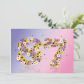 87. Geburtstagsfeier mit Blumenbriefen Einladung (Stehend Vorderseite)