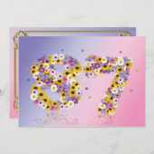 87. Geburtstagsfeier mit Blumenbriefen Einladung (Vorne/Hinten)