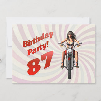 87. Geburtstagsfeier mit einem Mädchen auf einem M Einladung