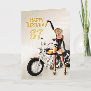 87. Geburtstagskarte mit einem Motorrad Karte