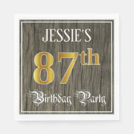 87. Geburtstagsparty - Imitate Gold & Imitate Wood Serviette