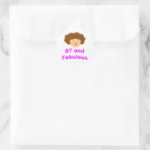 87 und Fabulous! Runder Aufkleber (Tasche)
