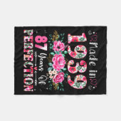 87 Year Old Made In 19&#; Floral 87th Birthday Wo Fleecedecke (Vorderseite (Horizontal))