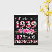 87 Year Old Made In 19&#  Floral 87th Birthday Wo Karte (Gelbe Blume)