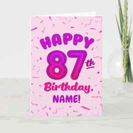 87th Balloon Number Custom Name Birthday Card Karte