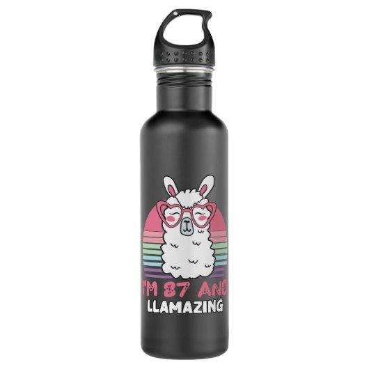 87th Birthday Llamazing Llama 87 Year Old Birthday Edelstahlflasche (Vorderseite)