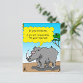 886 Rhino-Kitzel-Cartoon Postkarte (Stehend Vorderseite)