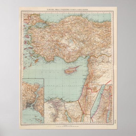 8889 Türkei, Syrien, Palästina Poster (Vorne)