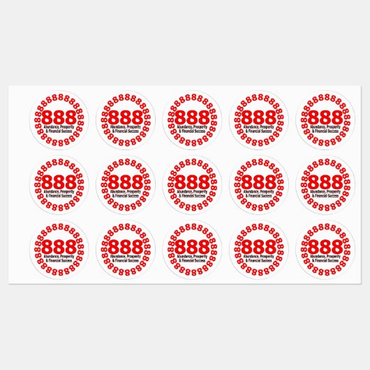 888 Angel Number Sticker - Wohlstand und Überfluss (Blatt)