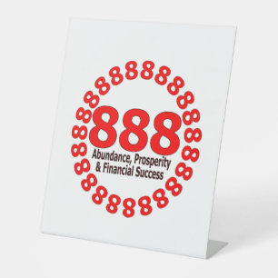 888 Engel Number- Wohlstand und Überfluss Sockelschild