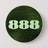 888 Manifestation der Zahl der grünen Glitzer Button (Vorderseite)