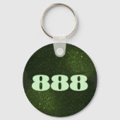 888 Manifestation der Zahl der grünen Glitzer Schlüsselanhänger (Vorderseite)