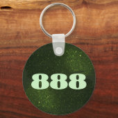 888 Manifestation der Zahl der grünen Glitzer Schlüsselanhänger (Vorderseite)
