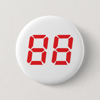 88 achtundachzig digitale Zahl des Rot-Weckers Button
