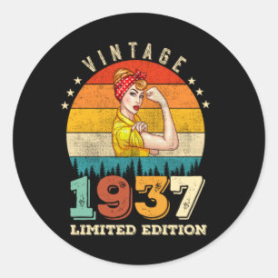 88. Geburtstag 1937 Vintage 88. Geburtstagsfeier F Runder Aufkleber