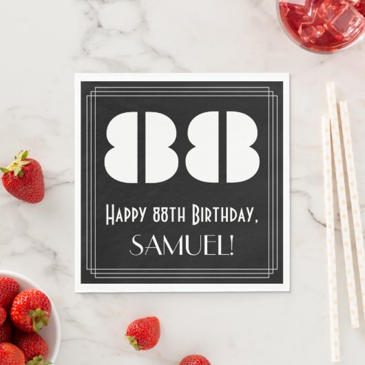 88. Geburtstag: Art Deco Inspiriert Look "88" + Na Serviette (Beispiel)