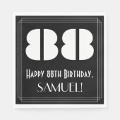 88. Geburtstag: Art Deco Inspiriert Look "88" + Na Serviette (Vorderseite)