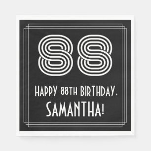88. Geburtstag: Art Deco  Look "88" + Name Serviette