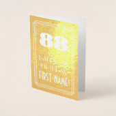 88. Geburtstag ~ Art-Déco-Stil "88" & Individuelle Folienkarte (Vorderseite)