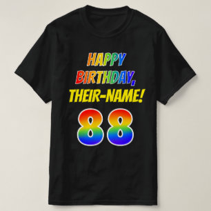88. Geburtstag — Bold, Fun, Rainbow 88, Individuel T-Shirt